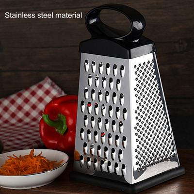 Vegetable Grater Non-Slip Base Ergonomic Handle with Non-slip Rubber Ring Four-side Potato Cheese Grater Vegetable Cutter for Restaurant