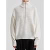 Knitted Lady'S Sweater Stand Collar Drop Shoulder Sleeves Loose Oversized Zippers Fluffy Pullover Autumn Casual Jumper