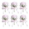 6 Stück Realistischer Seidenblumen-Anstecker Hohe Simulation Seidenrosen-Ansteckblume für Bühnenauftritte und Hochzeitsfeiern