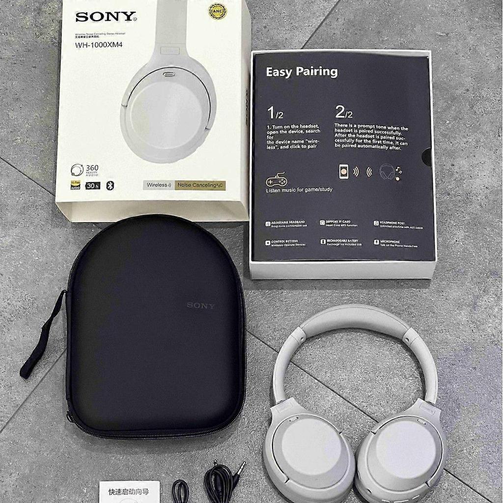 WH-1000XM4 Wireless Bluetooth Over-Ear Headphones, Active Noise Canceling, 8+ Hours of Battery Life, Black/Gray/Blue