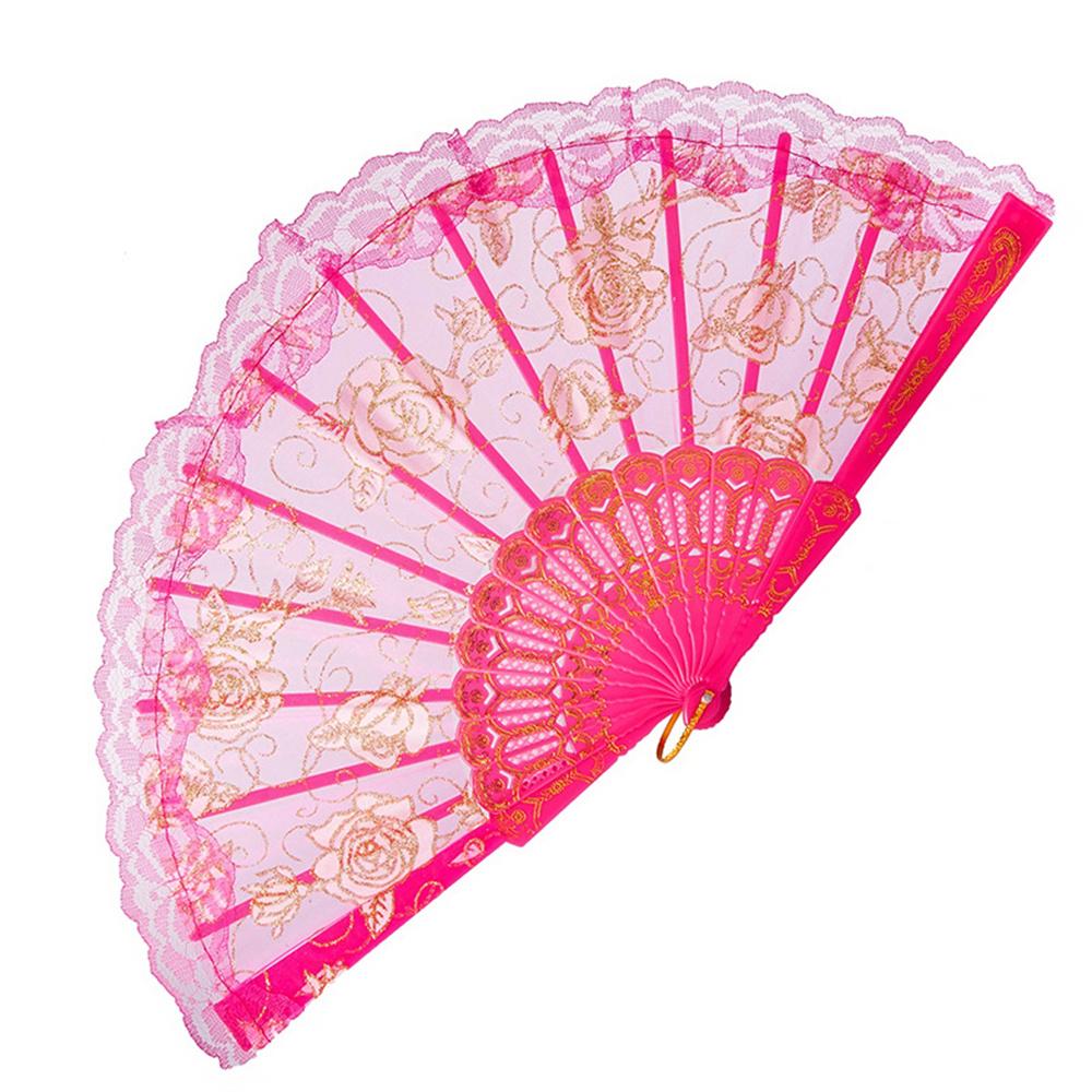 23 Colors Lace OR Cloth Spanish Fabric Silk Folding Hand Held Dance Fan Flower Party Wedding Prom Dancing Summer Fan Accessories