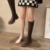 Boots Women's 2025 Autumn and Winter Height Increase Knight Boots Martin Elastic Boots Thick-soled Long Tall Boots Show Skinny and Tall