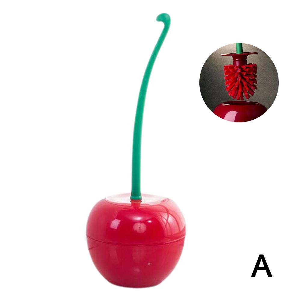 Red Toilet brush toilet holder bathroom accessories Creative Lovely Cherry Shape Lavatory Brush Toilet Brush Holder Set