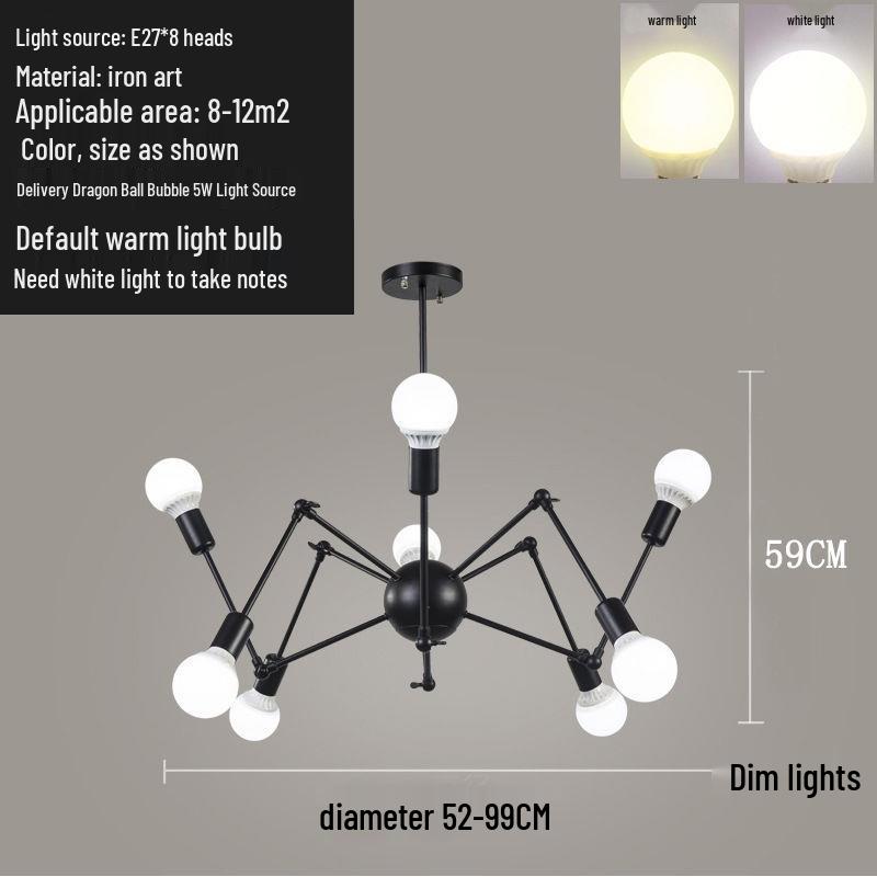 Скандинавский промышленный паук подвесной светильник для гостиной, столовой, бара и магазина