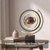Modern-Luxury Globe Ornament with Marble Base Elegant Rotating Orbital