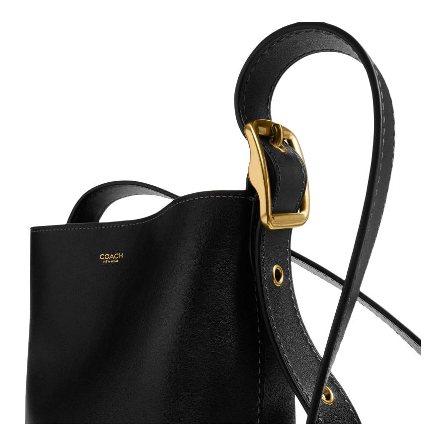 COACH Bleecker Cow Leather Bucket Bag, Shoulder Bag Small Women's Black CCX07-B4BK