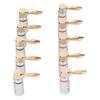 10 Pcs Banana Plugs 24K Copper Gold Plated Aluminum Case Right Angle Banana Plug for 4mm Speaker Cable Sound Jack