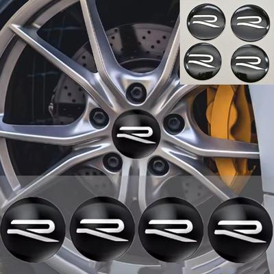 2026 Ζεστό Για VOLKSWAGEN VW 4τμχ Κάλυμμα Κέντρου Τροχού Αυτοκινήτου Καλύμματα Κέντρου Ζαντών Λογότυπο R Σήμα Αυτοκόλλητο Για Volkswagen VW Golf Sagitar Passat Beetl