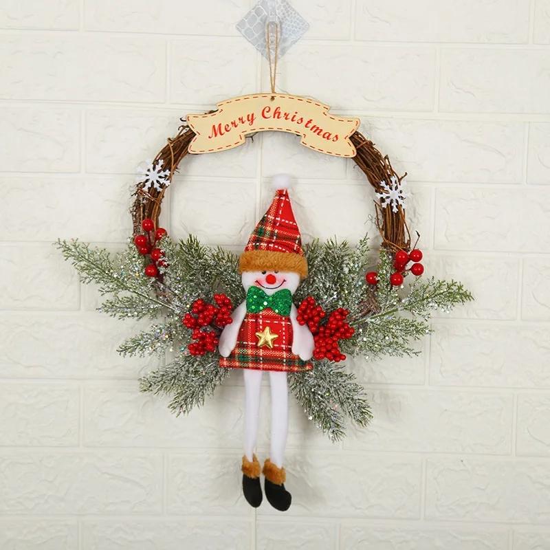 Ghirlanda di Natale Rami morti artificiali Ghirlande Appese Ghirlanda di foglie floreali per Capodanno Ornamenti di decorazione natalizia Navidad
