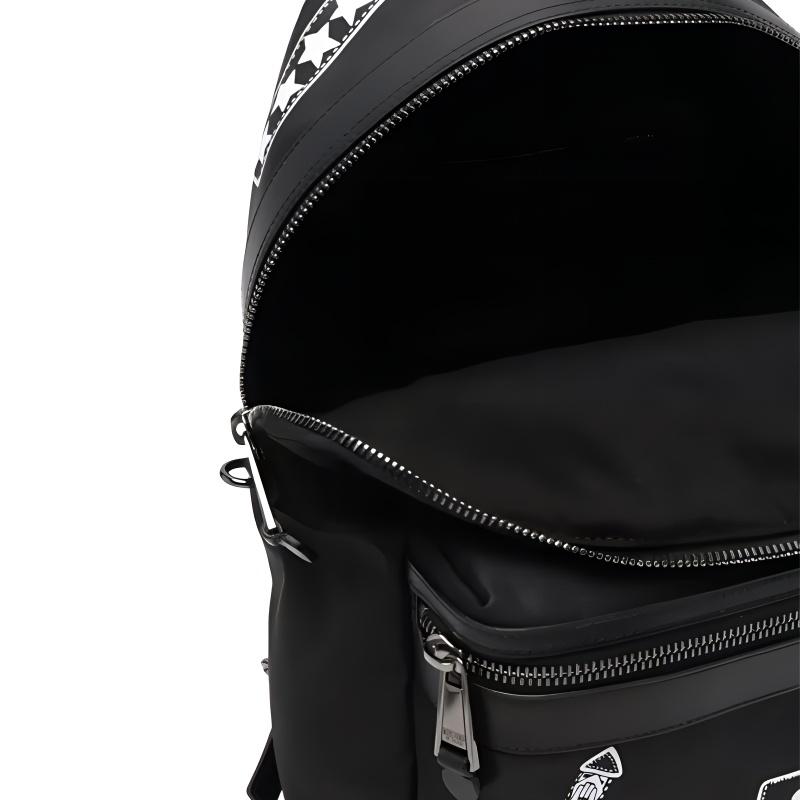 Moschino Double Zipper Polyester Backpack Unisex Backpacks Black MGP232A7602-8202