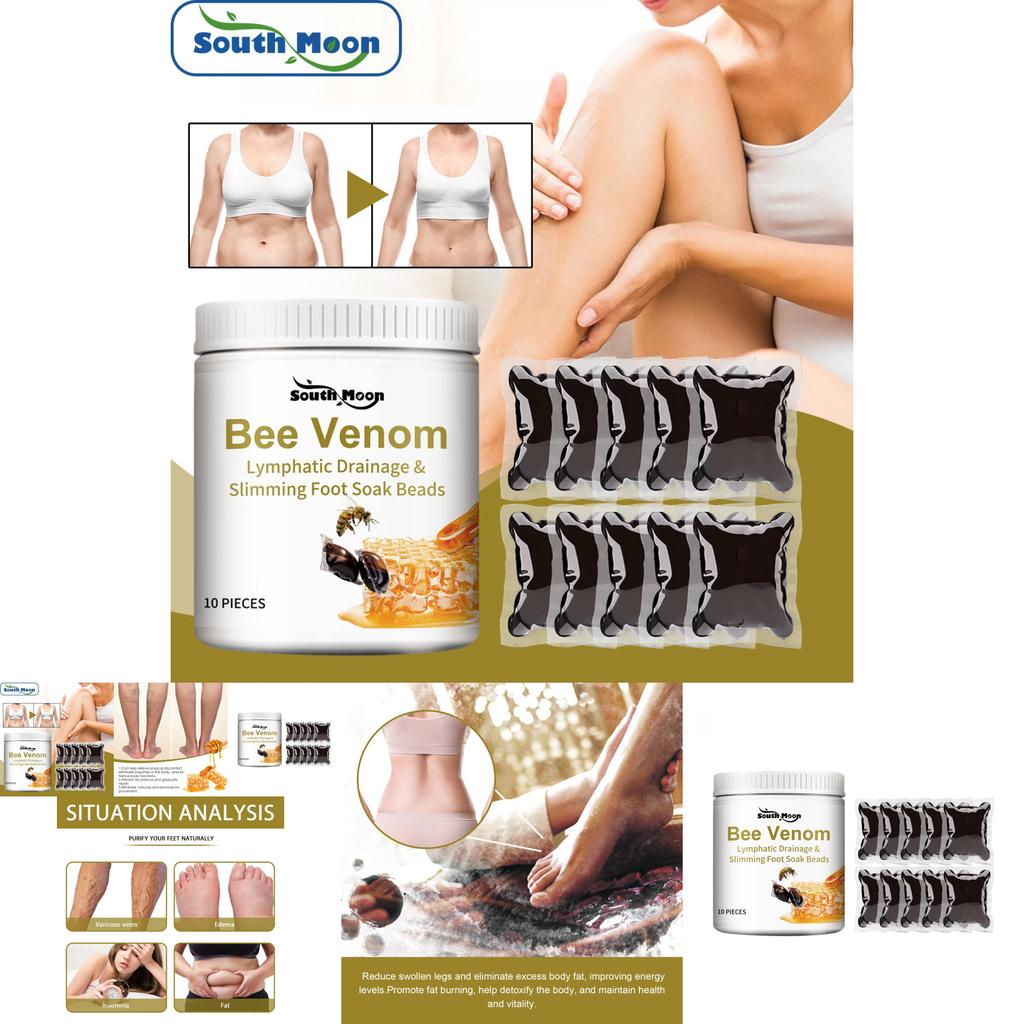 Pérolas para Banho de Pés com Veneno de Abelha Natural Aliviar Desconforto nas Pernas Limpar Hidratar