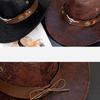 Cappelli da Cowboy Western in Ecopelle per Donne Uomini Vintage Gentleman Cowgirl Cappello Jazz Vacanze Festa Cappello Cosplay