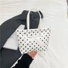 Fashion Large Capacity Crossbody Bag Polka Dot Embroidery Shoulder Bag Bow Checkered Pattern Handbag Travel Use