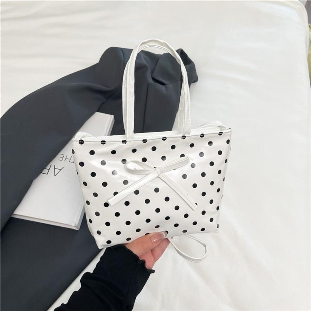 Fashion Large Capacity Crossbody Bag Polka Dot Embroidery Shoulder Bag Bow Checkered Pattern Handbag Travel Use