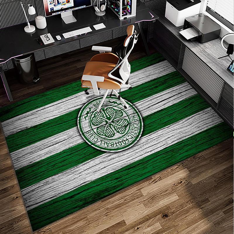 Celtic Football Club Crest Office Rug Chair Mat, Game Carpet, Suitable for Front Door, Bedroom, Living Room, Desk, Holiday Gift