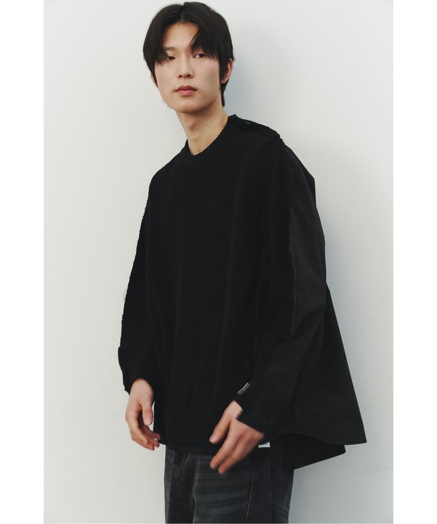 RECODE Back Shirt Knit Top_Rkwas25615Bkx