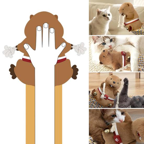 Cat Wrestling Glove Plush Wrestling Puppet Safe Stuffed Animal Cat Teaser Interactive Play Toy