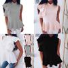 Women's Fashion Summer Round Neck Irregular Ruffled Slim Sleeveless Solid Top For Effortless Style
