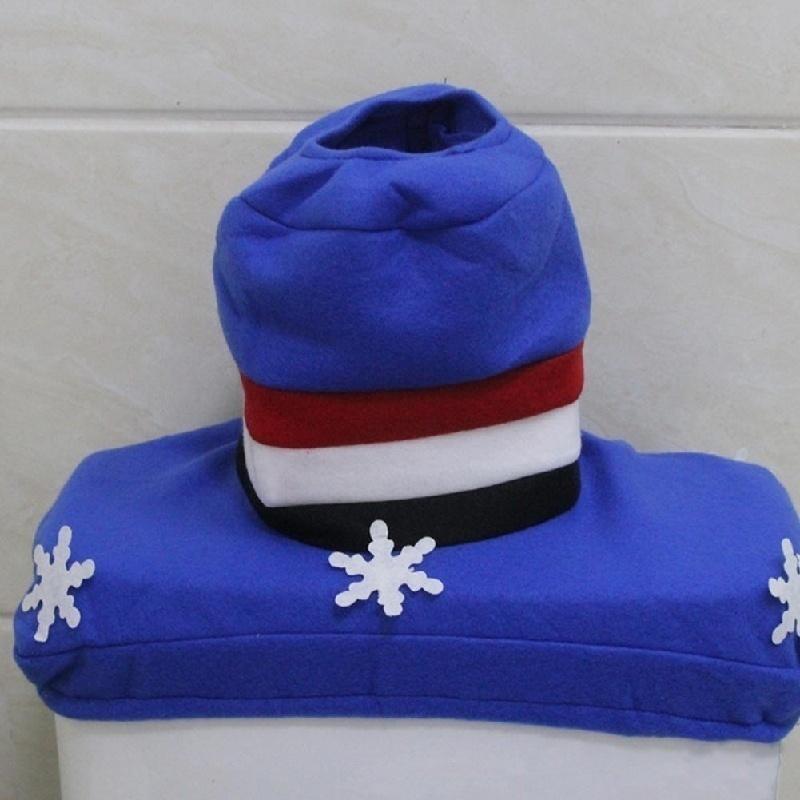 New 3PCS A Set Christmas Soft Toilet Cover Snowman Thickened Seat Lid Pad