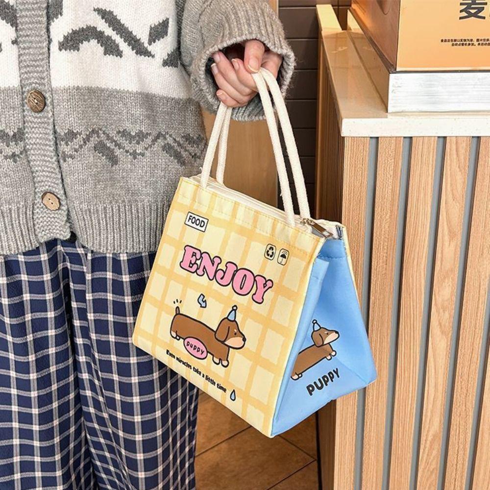Kawaii Capybara Thermal Lunch Bag Insulated Portable Food Storage Bag Cartoon Lunch Box For Women Girl Kids