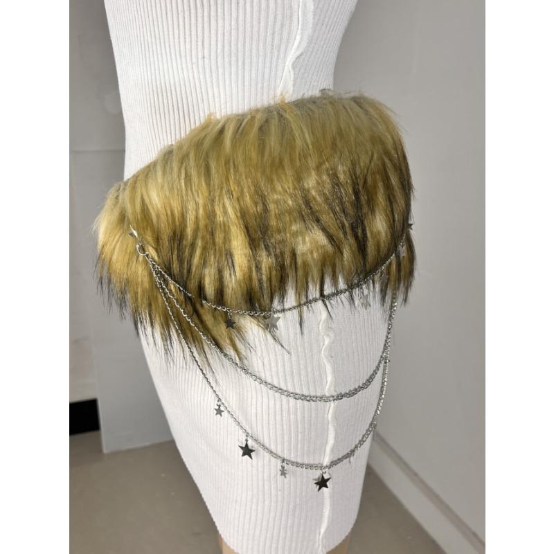 New Rabbit Fur Belt, Fur Belt, European and American Sexy Hot Girl Waist Seal Wide Belt