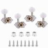 Ogdni 2R2L White Plated Guitar Tuning Pegs Machine Head Gear Ratio for Ukulele Guitar Bass Tuning Key Machine Head Replacement Tuners, 119 4-String