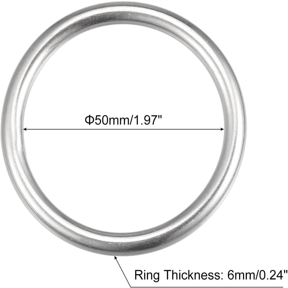 2pcs 304 Stainless Steel Round Ring Handbags, Belts, Ornamental Designs, Shop and Farm, Crafts