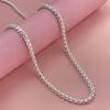 925 Sterling Silver Round Box Bracelet Necklace Set Birthday Anniversary Wedding Party Gift