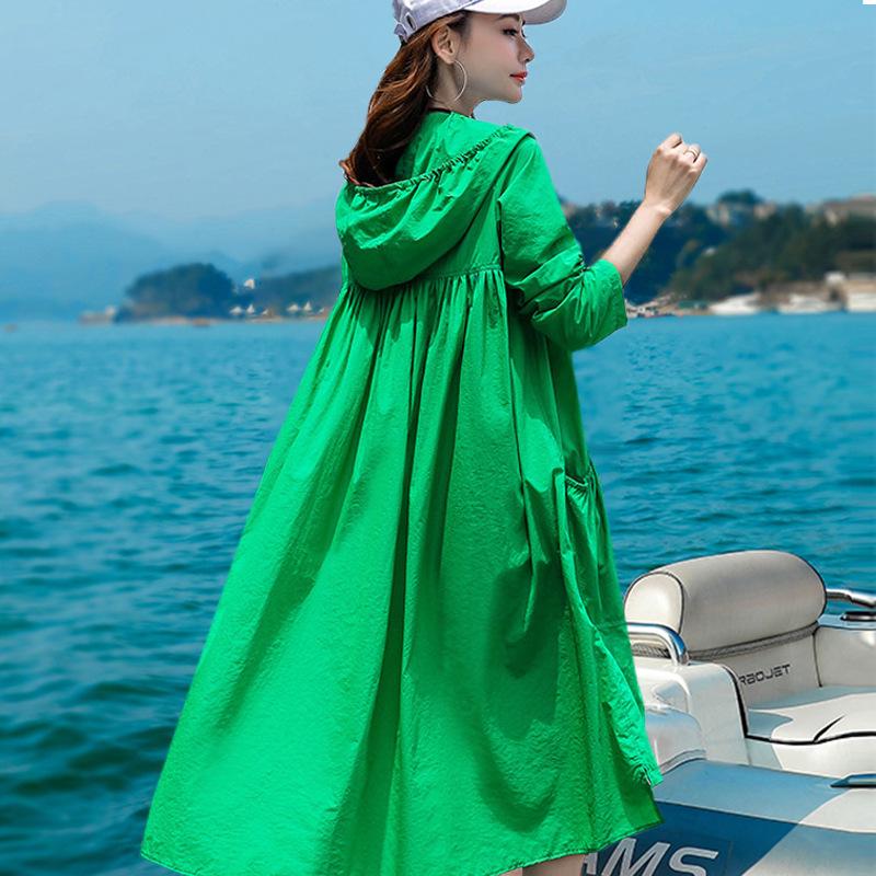 Damen Mittellange Anti-UV Sommerjacke - 2023 Atmungsaktiv Koreanischer Stil, Locker, Elegant und Dünnes Design