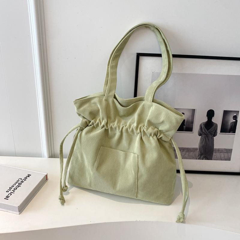 Large Capacity Drawstring Tote Bag Women's New Niche Versatile Underarm Bag Student Class Bag Shoulder Bag