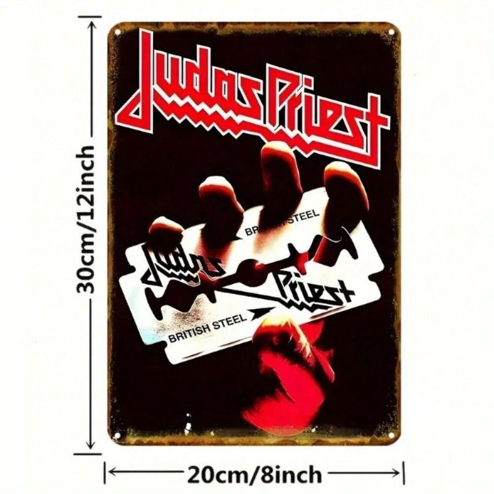 Targa in Metallo Judas Priest Retro Wall Art per Bar Pub
