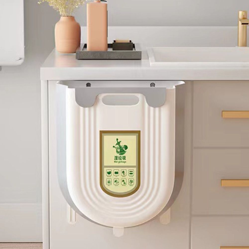 2PCS Collapsible Kitchen Cabinet Waste Bin 6/10 L Garbage Box Hanging Kitchen Trash Can  Study