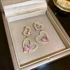 Full Crystal Love Earrings – Hypoallergenic 925 Silver Post, Trendy Celebrity Fashion Jewelry for Women