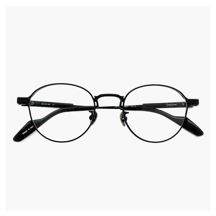 Yohji Yamamoto Glasses Made in Japan 3 c03 49mm Yohji Yamamoto Glasses Boston Type Beta Titanium Black Black Frame Made in Sabae Dummy Lens Shipping