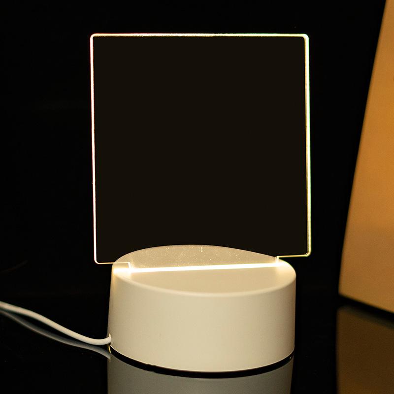 3D Acrylic LED Handwriting Tablet Night Light with Erasable Glow Message Board