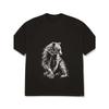 White Oversized T-Shirt with Silver Bear Embroidery Graphic for Casual Wear