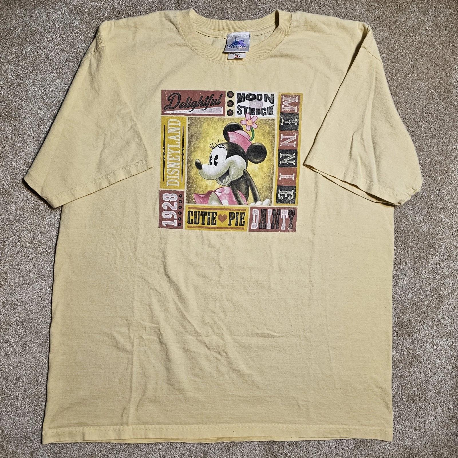 

Vtg 90s Minnie Mouse Cuite Pie Size XL Disneyland T-shirt Disney Yellow Preppy 3XL