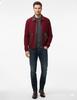 Burgundy Handmade Stylish Bomber Suede Lambskin Leather Jacket Biker Men's Fit