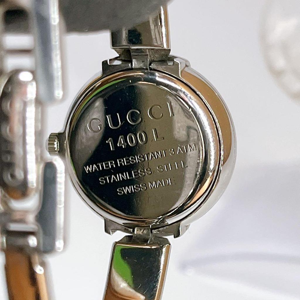 USED GUCCI 1400L Ladies Wristwatch GG Brown Silver GG