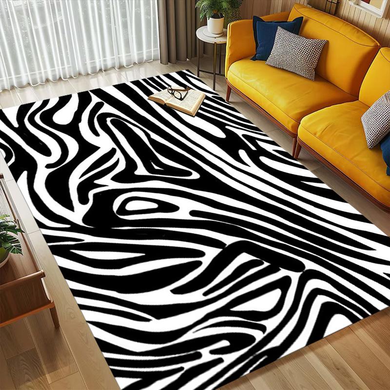 Zebra Stripes Living Room Nonslip Area Rug Soft Carpet For Bedroom Game Playroom Sofa Office Home Decor Doormat Christmas Gift C9302072