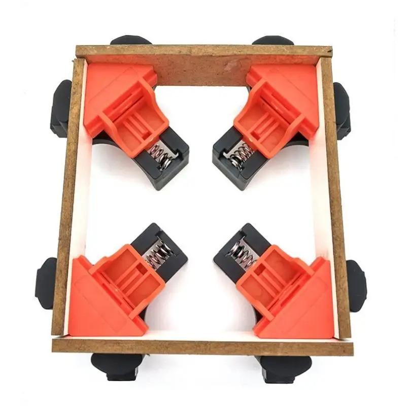 1/4PCS 90 Degree Corner Clamps Wood Working Tools Right Angle Clamps Clip Clamp Tool For Woodworking Corner Clip Fixer Corner