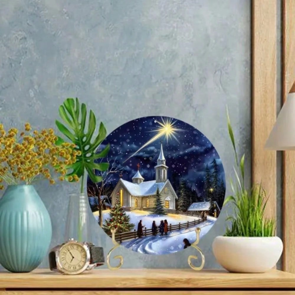 

HOLYFUN Christmas Wreath Metal Tin Sign Vintage Wall Decor Indoor Outdoor Holiday Gift 20x20 разноцветный