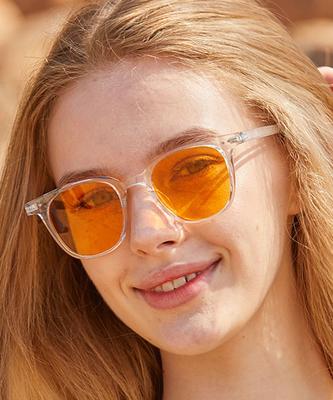 KOLEAT Women Layered Horn-Rimmed Transparent Square Round Uv Protection Sunglasses [Sqrto]