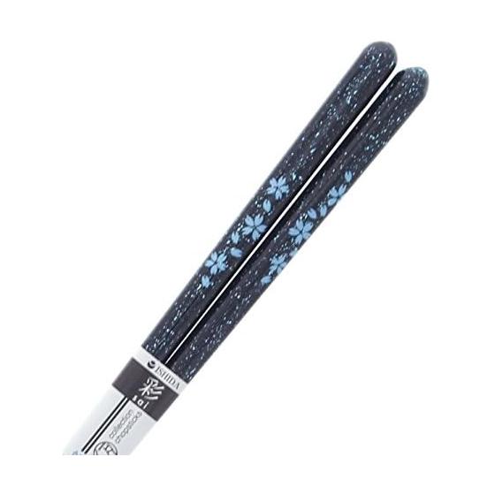 Ishida Made in Japan Chopsticks, Dishwasher Safe, Sakura Kagayaki, 23cm, Navy