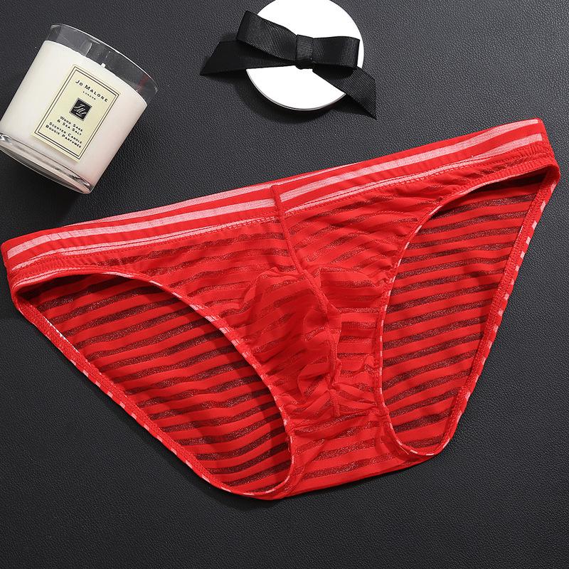 Men's Triangle Underwear Ultra-thin Ice Silk Transparent Sexy Underwear