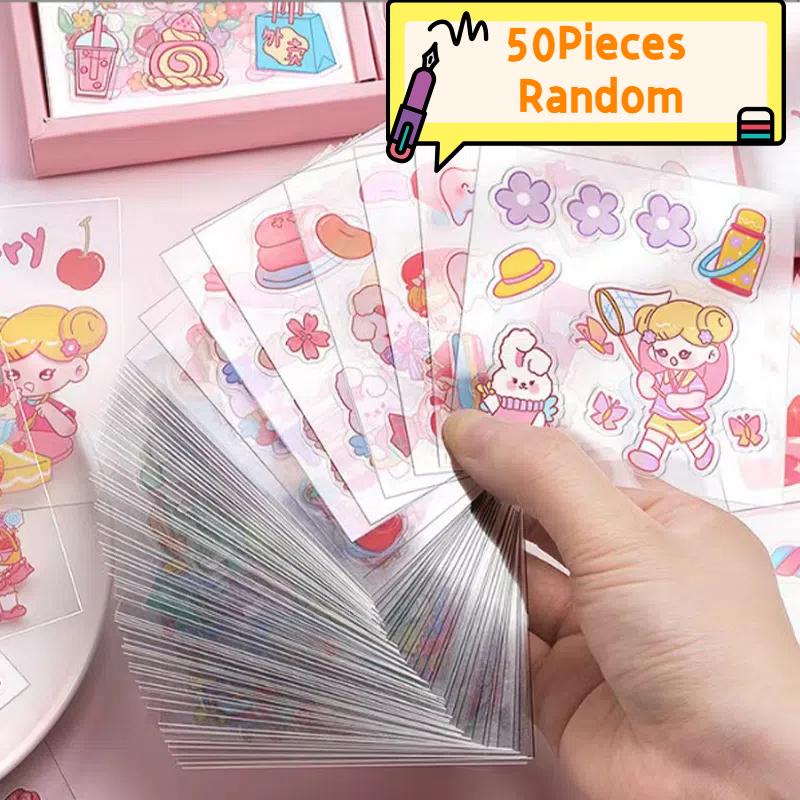 20/50Pieces Waterproof Cartoon Kawaii Series Patch Cup Decoration Preservation Cups Patch Widely Used Seamless Water Cup Sticker