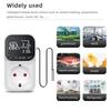 16A 230V Thermostatsteckdose Digitaler Temperaturregler Steckdose mit Sensor EU-Stecker Heiz-Kühl-Schalter mit Timer KWE-TC01