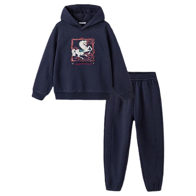 Balabala Kids Spring/Autumn Hooded Two-Piece Set 120