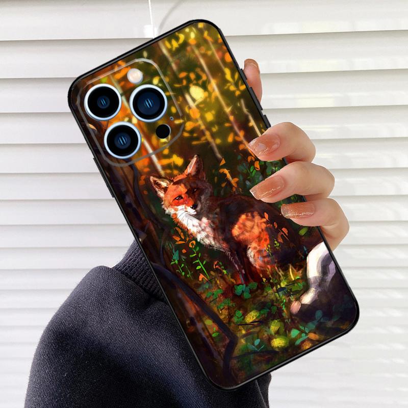 Cute Animal Fox Phone Case For iPhone 16 14 13 12 11 15 17 Pro Max mini 15 16 Plus 16e 17 Air Cover Fundas