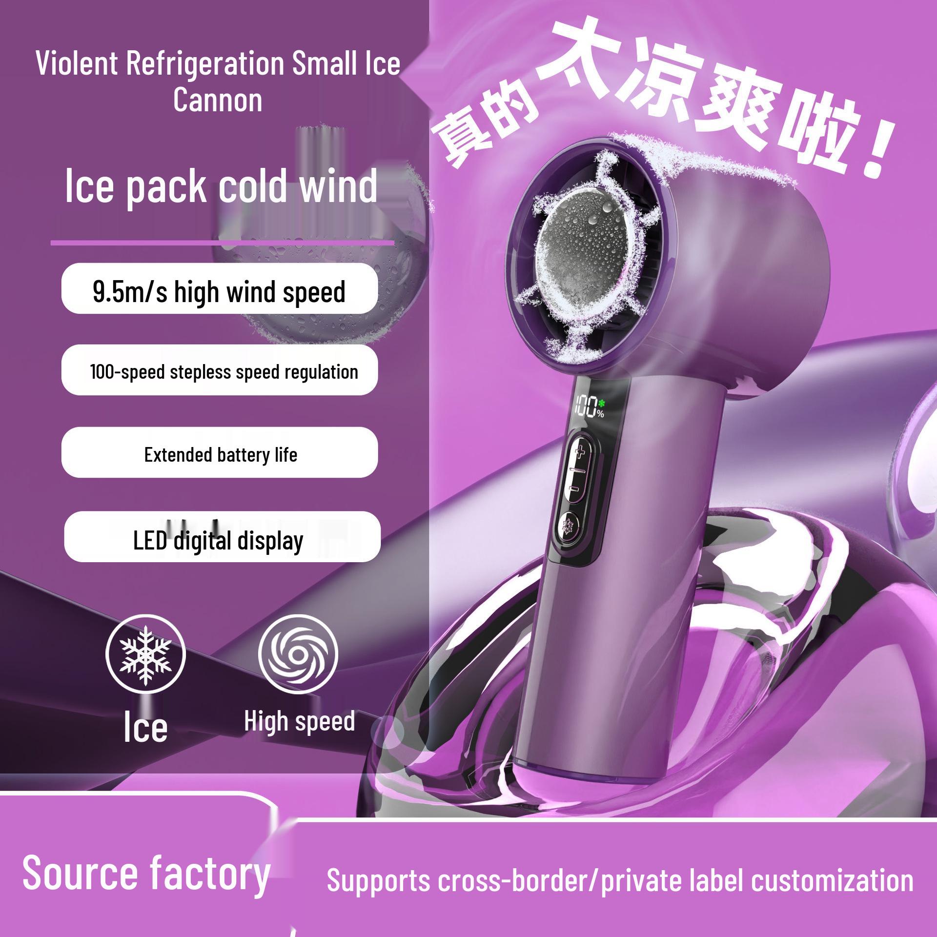 

Portable Handheld Mini Fan with Ice Pack, Long Battery, Silent Operation, and Rechargeable for Outdoor Use 4000mAh Battery
